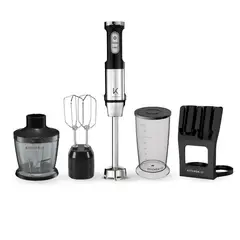 KITCHEN IT - Minipimer 5 en 1 0.8 Litros Negro PRO