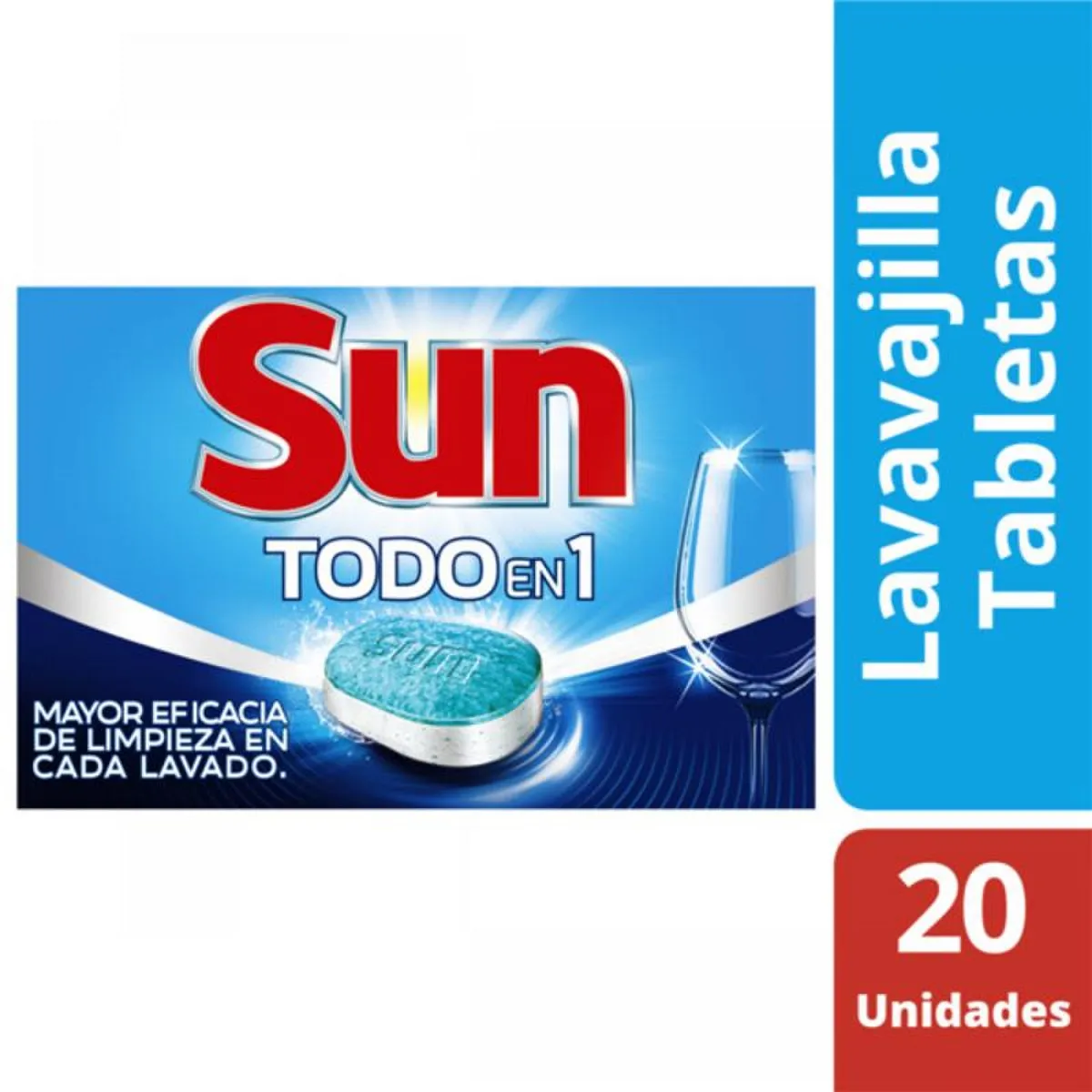 SUN - Tableta Lavavajilla 3 en 1 20 unidad(es) Caja