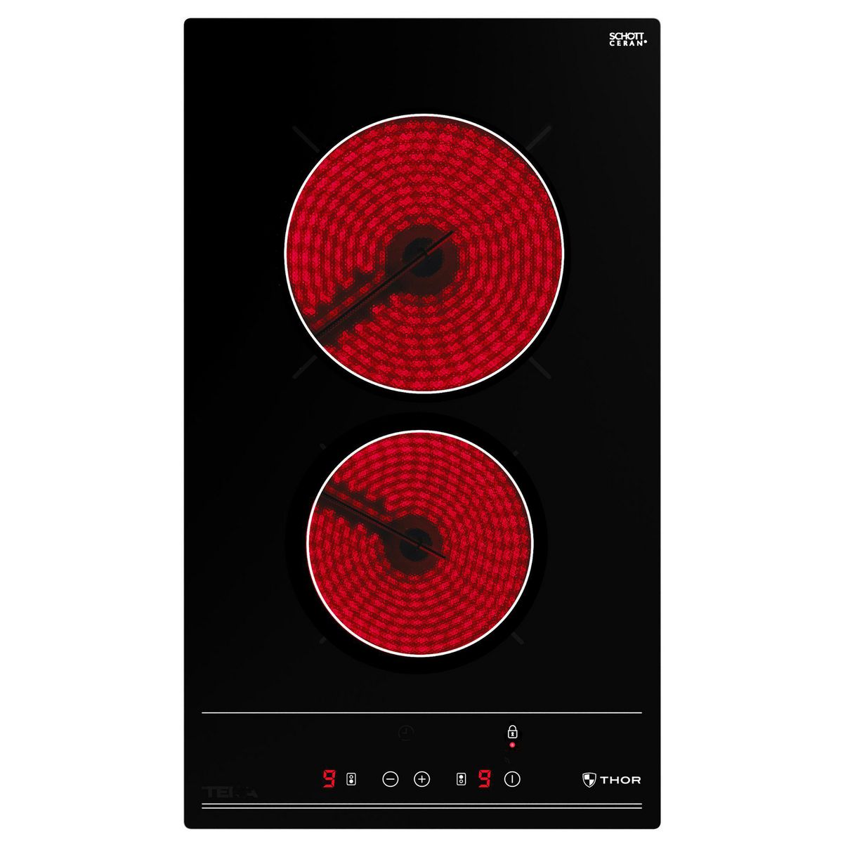 THOR - Encimera Vitrocerámica 2 Platos Negro KBC 32700 TCS BK