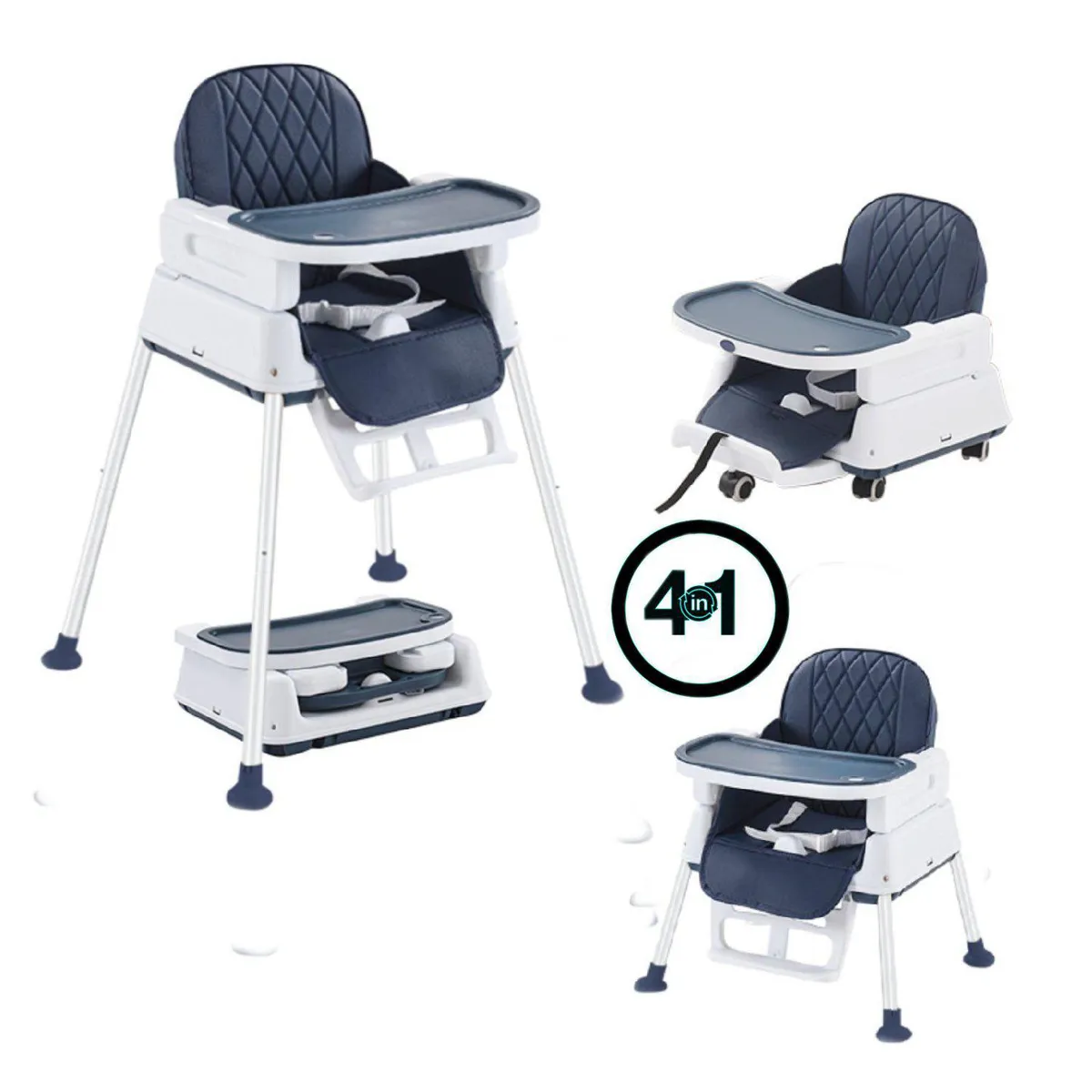 KIDSCOOL - Silla de comer Florencia azul 4 funciones