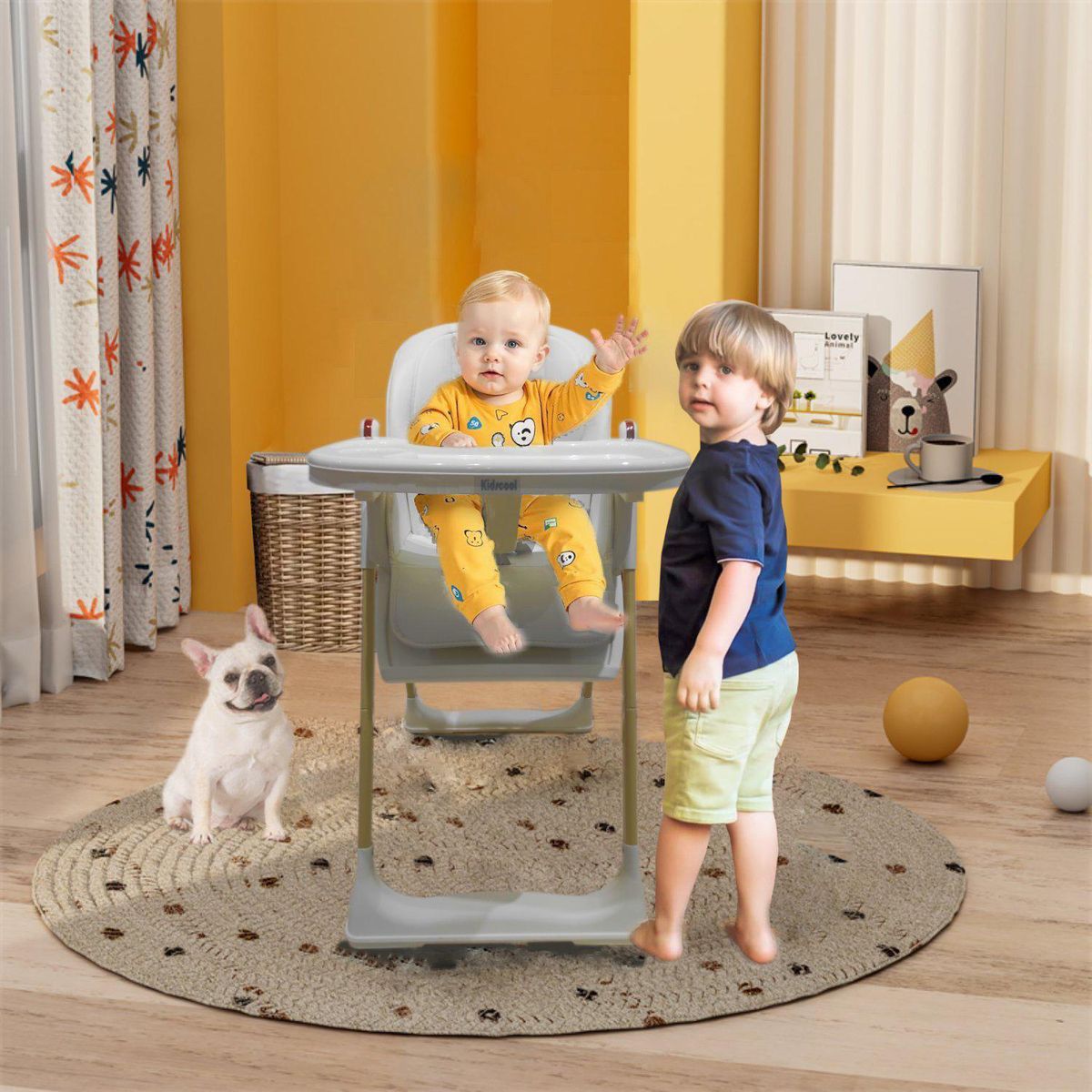 KIDSCOOL - Silla de comer Paris blanco 5 funciones