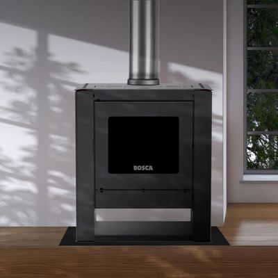 Imagen 2 del producto Calefactor Leña Gold 500 Charcoal Black Vision + Kit Instalación