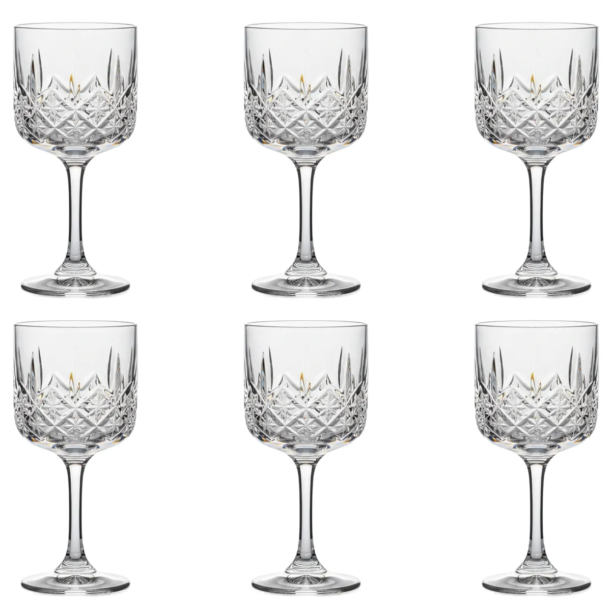 LUGANO - Set 6 Copas de De agua 450 ml Vidrio Transparente