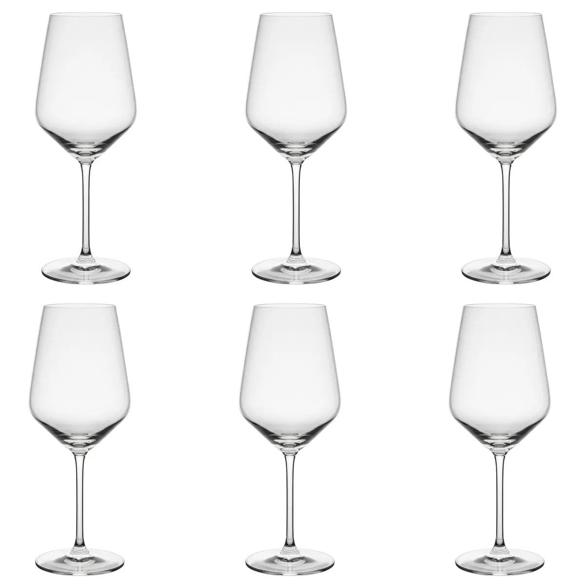 LUGANO - Set 6 Copas de Vino tinto 620 ml Vidrio Transparente
