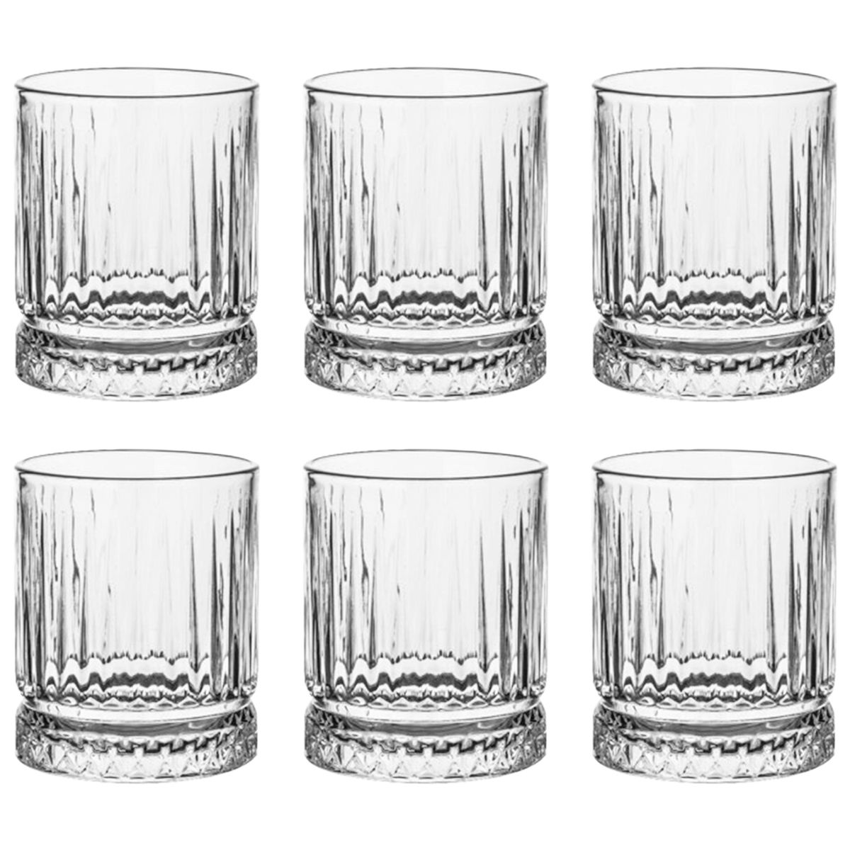 LUGANO - Set 6 Vasos Bajos de Vidrio 340 ml Transparente