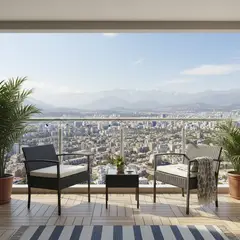 DI PORETTI - Juego de Living de Terraza Livorno 2 Personas Negro