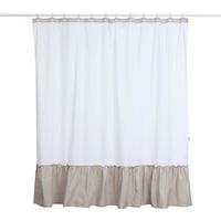 Cortina De baño 180x180 cm Blanco y tostado