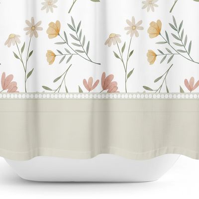 Imagen 2 del producto Cortina De baño 180x180 cm Blanco y beige