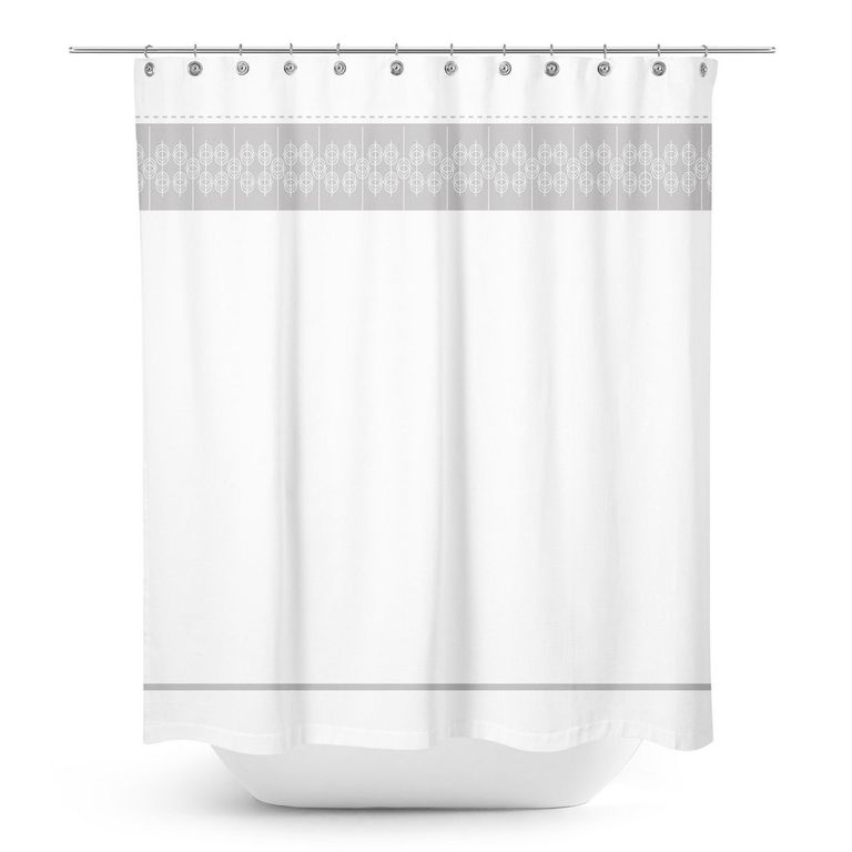 Cortina De baño 180x180 cm Blanco y gris