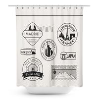 Cortina De baño 180x180 cm Crudo y negro