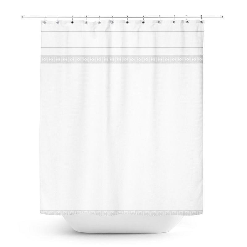 LAROSETT - Cortina De baño 180x180 cm Blanco