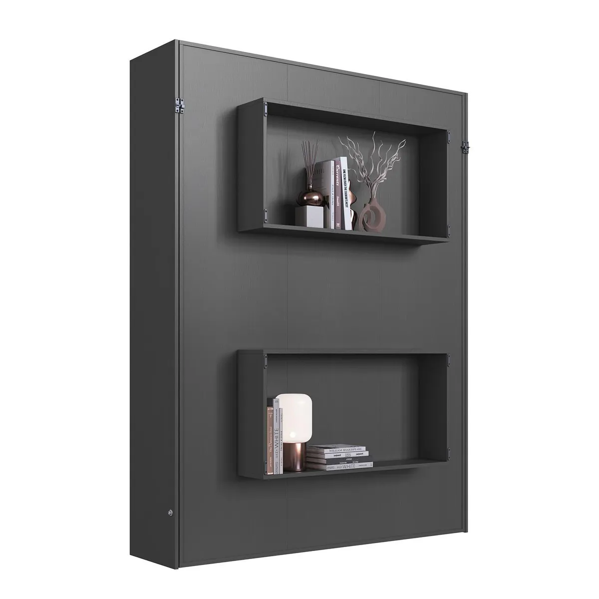 HOGA - Cama 2 plazas Cama plegable Vancouver Gris