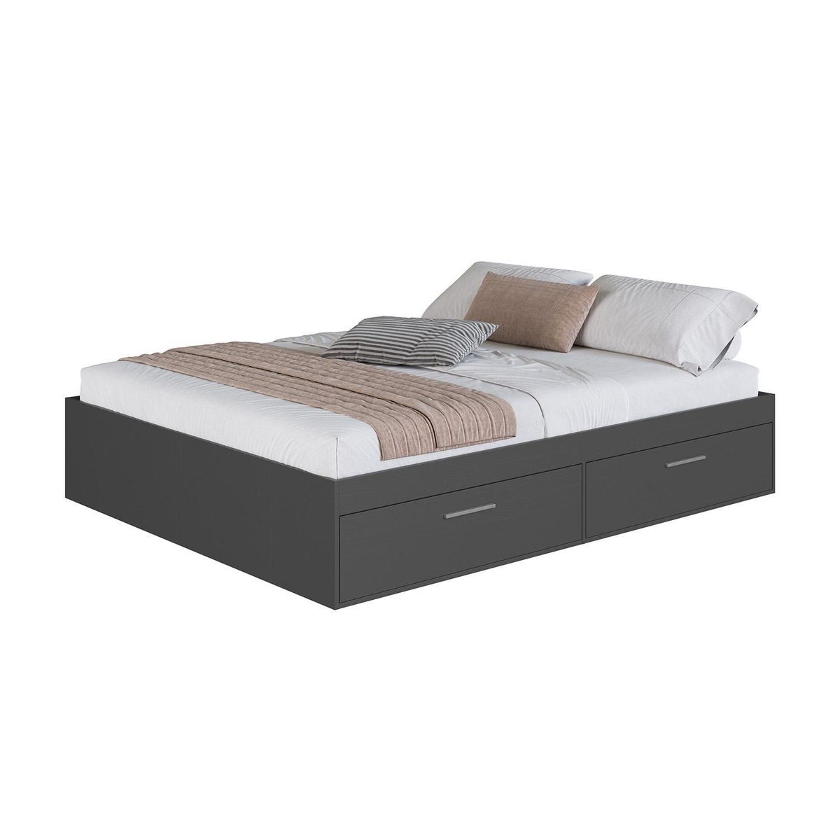 HOGA - Cama 2 plazas Europea Tokio Gris