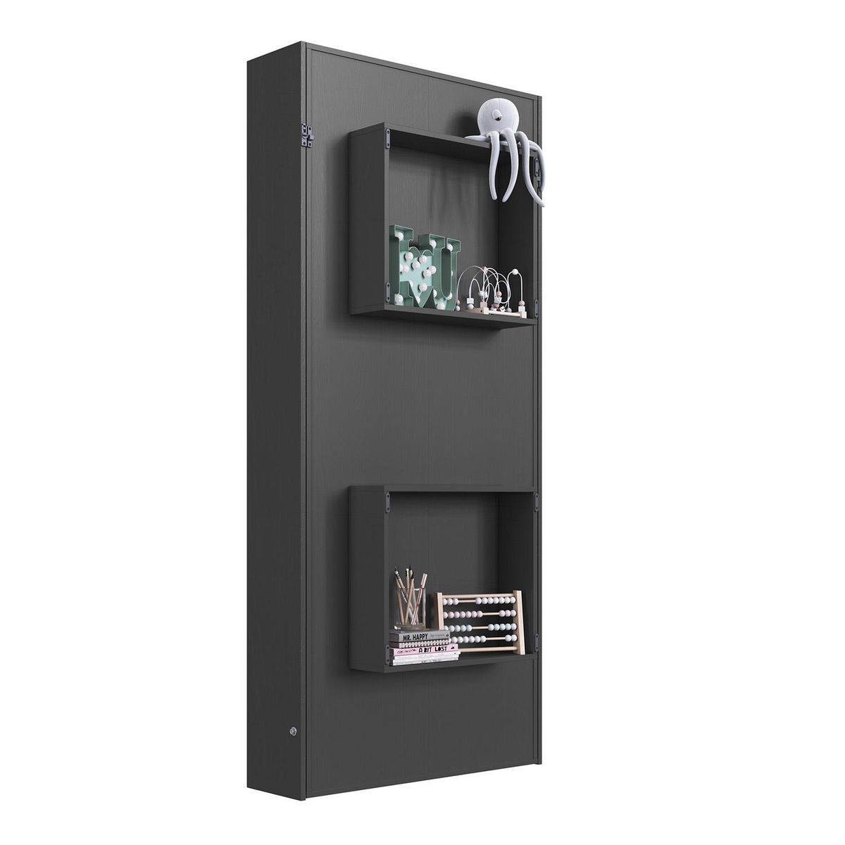 HOGA - Cama 1 plaza Cama plegable Vancouver Gris