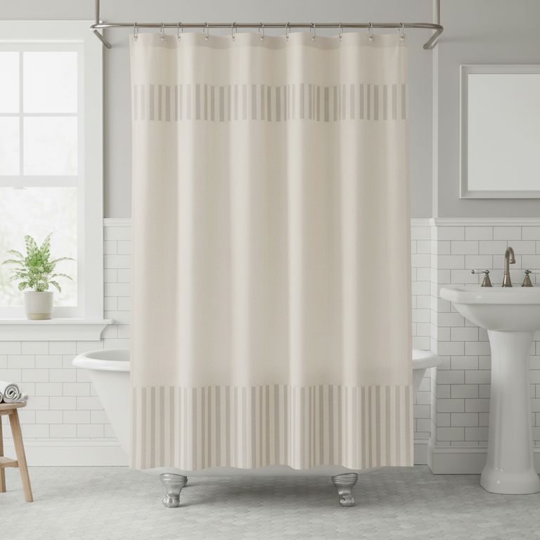Cortina De baño 180x180 cm Natural