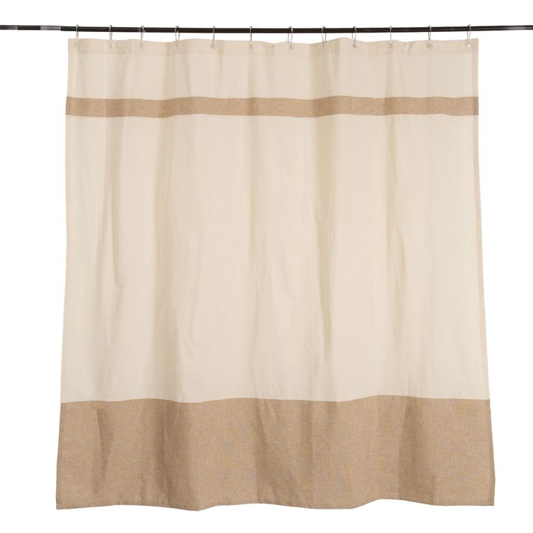 Cortina De baño 180x180 cm Beige Natural
