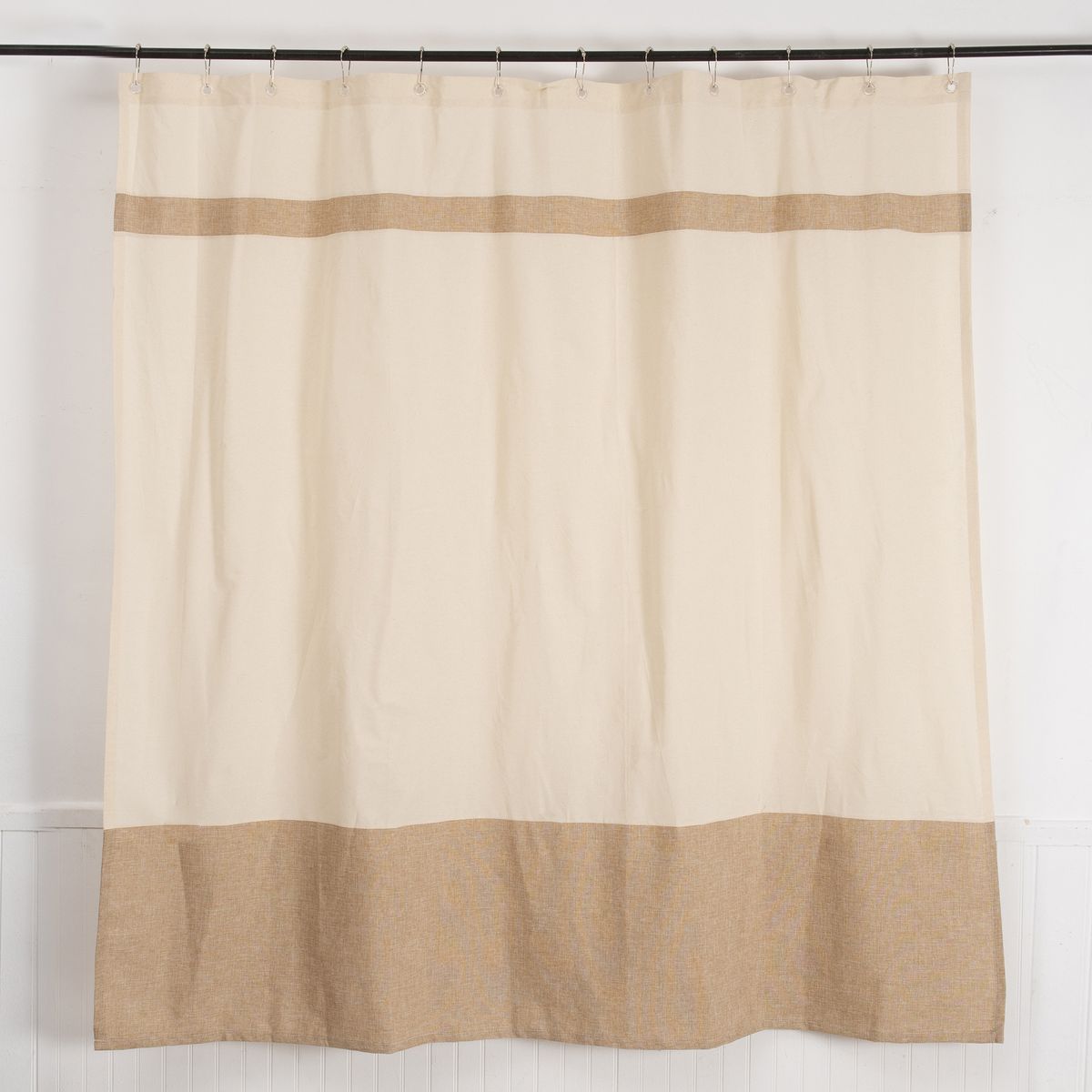 MASHINI - Cortina De baño 180x180 cm Beige Natural