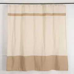 MASHINI - Cortina De baño 180x180 cm Beige Natural