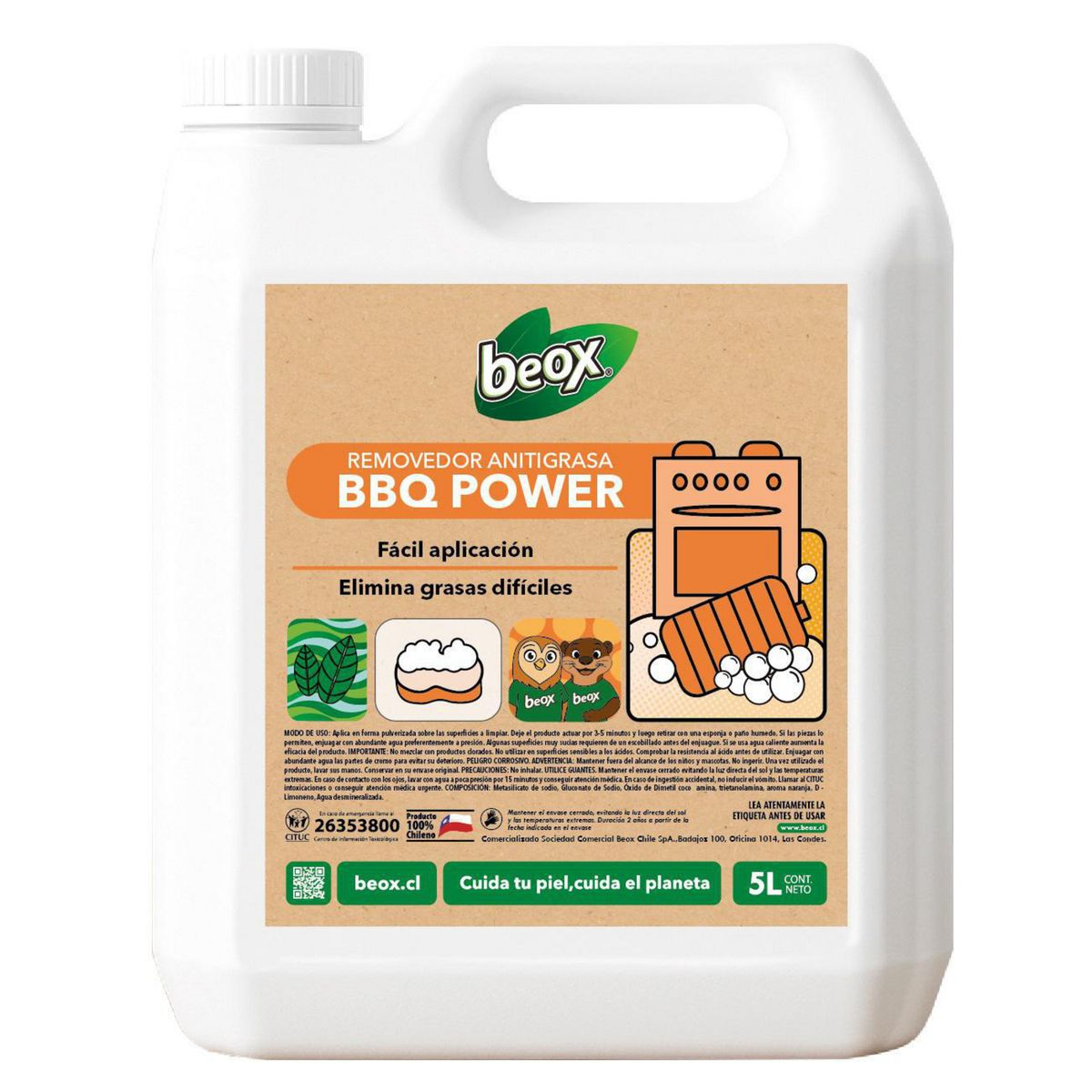 BEOX - Removedor BBQ Antigrasa Power 5 Litros
