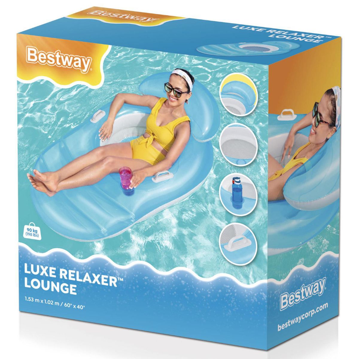 BESTWAY - Flotador Sillón Celeste 102x50x153 cm