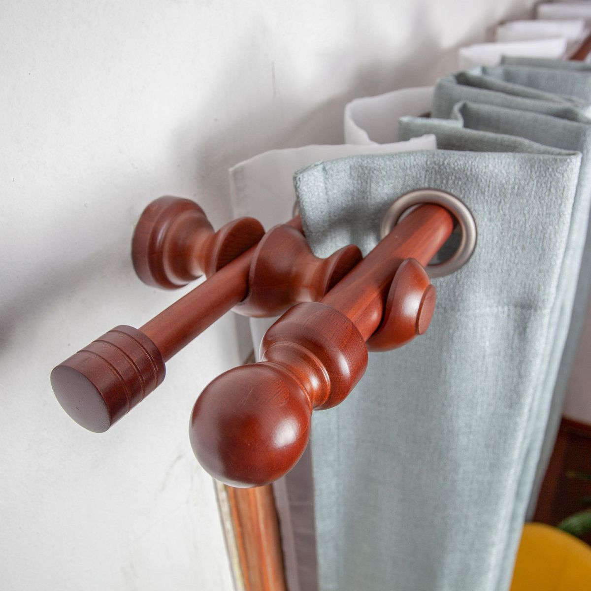 AURA - Soporte Doble Techo 19/28 Mm 2 Und Chocolate