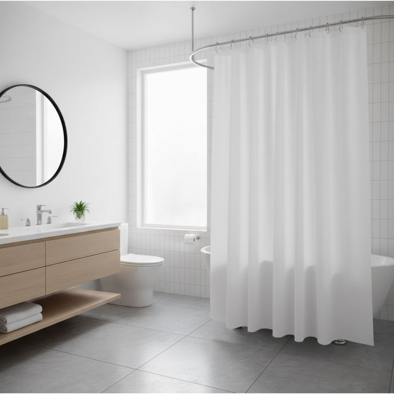 Cortina De baño 180x180 cm Blanco