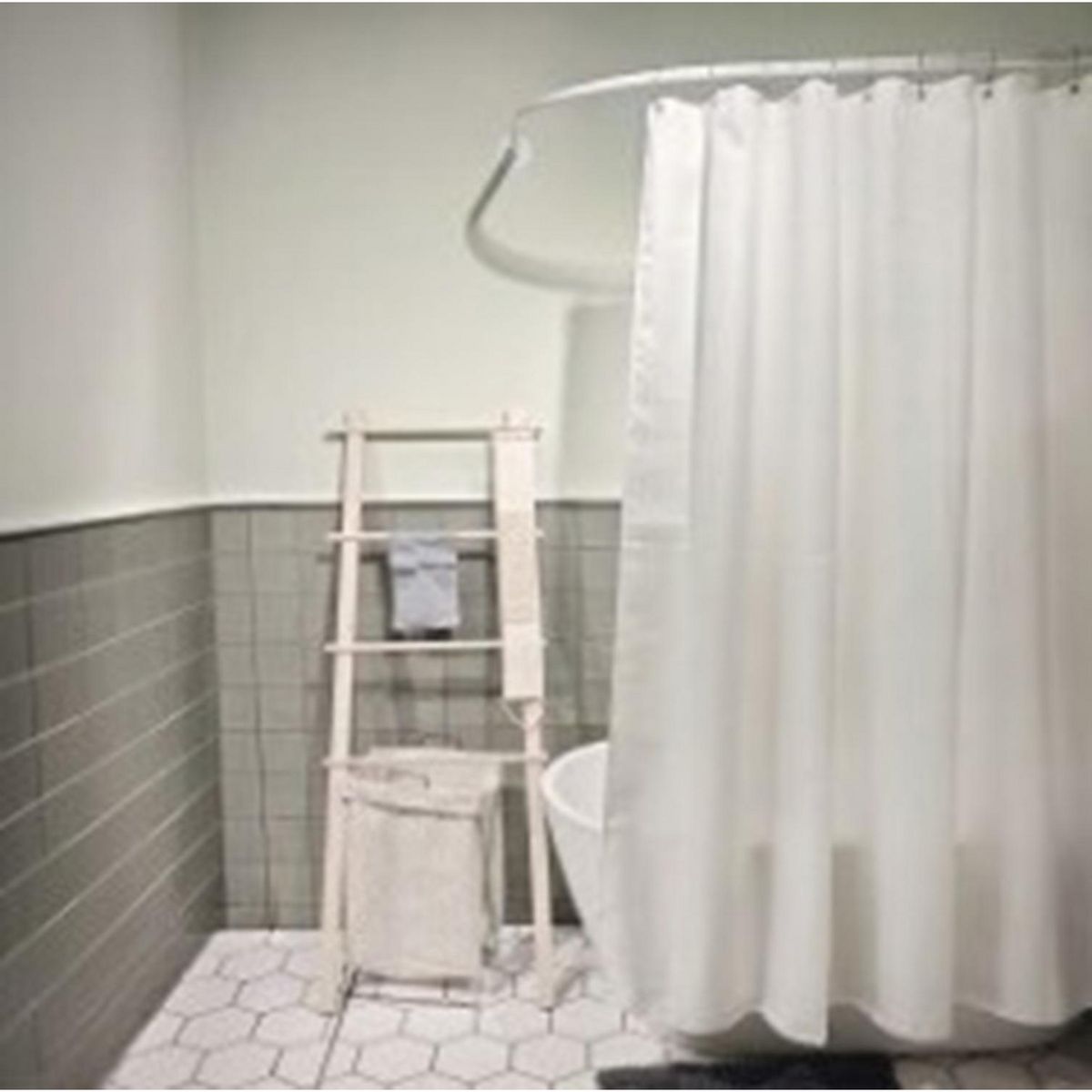 CHANTILLY - Cortina De baño 180x180 cm Blanco