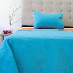 DORAL - Quilt 1.5 plazas Bicolor Calipso-Naranjo