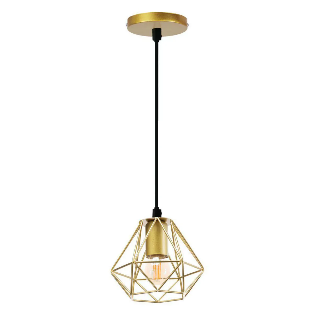 MOOD - Lámpara Geométrica con Ampolleta Metal Beige