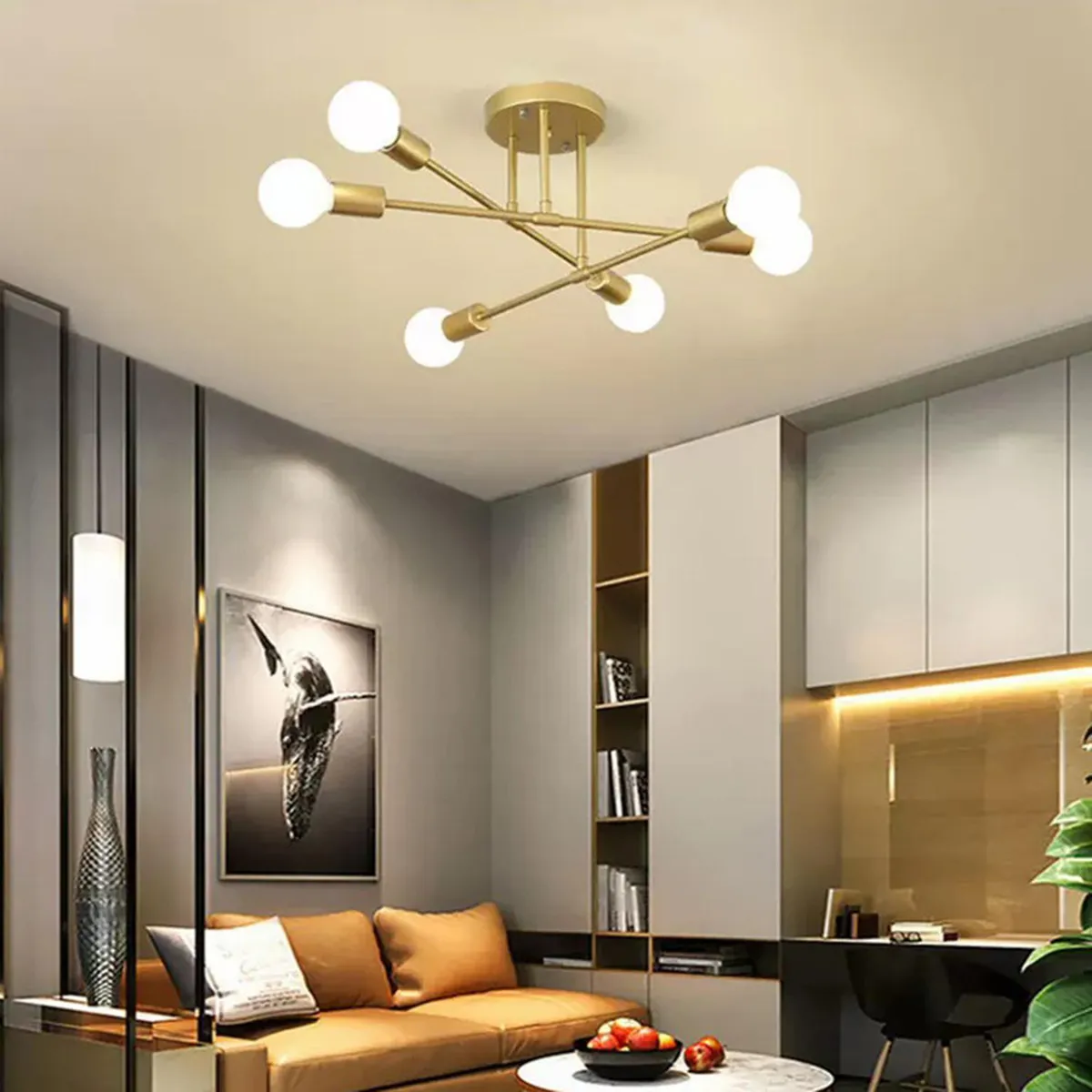 MOOD - Lámpara de Techo Átomos Metal Dorado