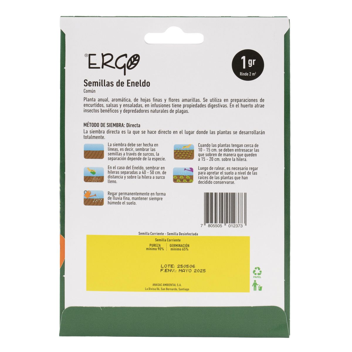 ERGO - Semilla Infusión Eneldo 1 gr Sachet