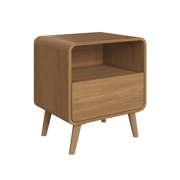 Velador 1 Cajón(es) Retro 47x58x36 cm Roble oscuro
