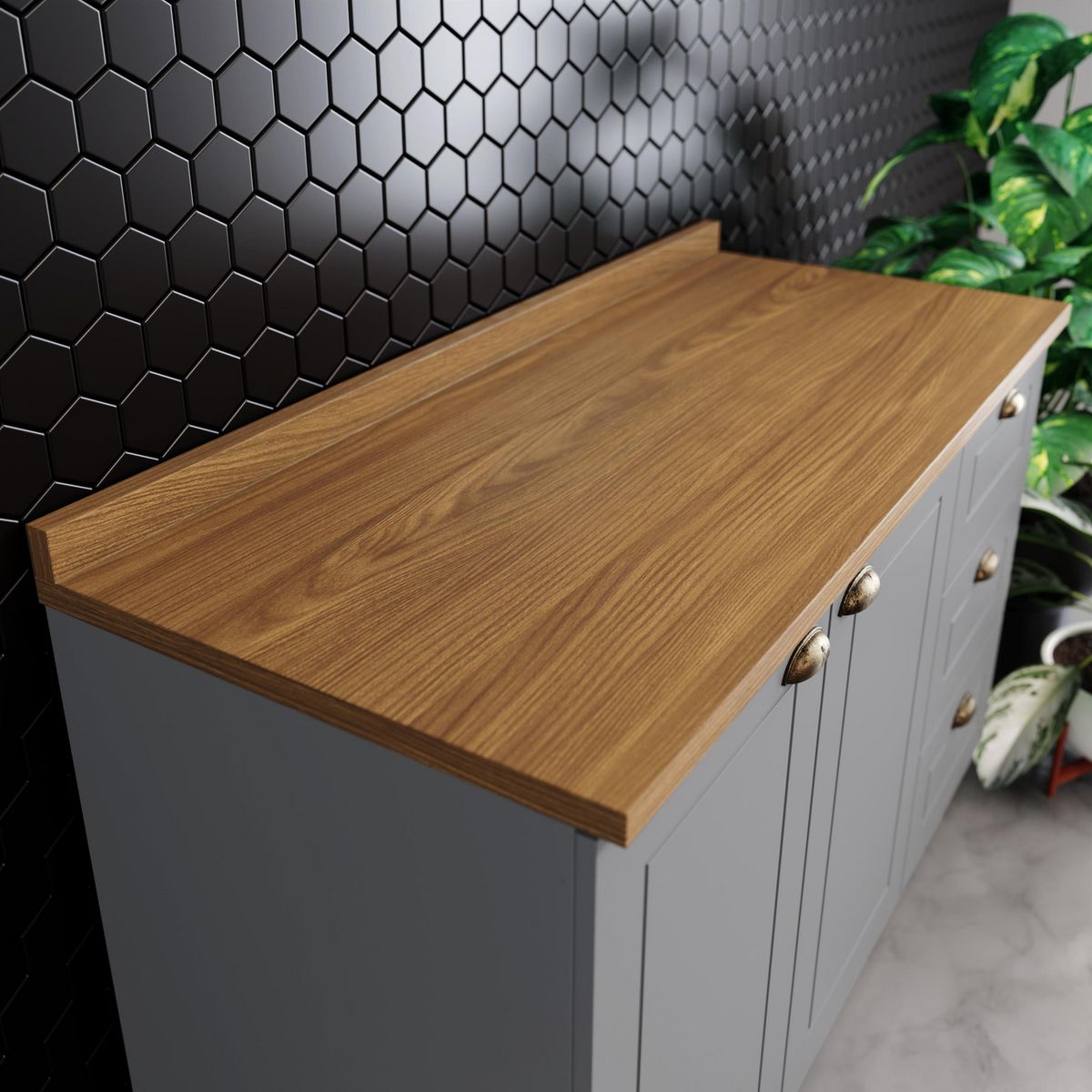 HOME MOBILI - Mueble de cocina modulado 120 cm Americana gris