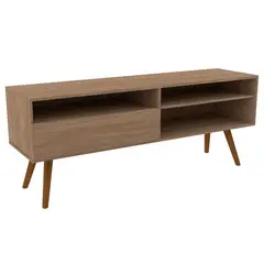 STANFORD - Rack TV 60 " 1 Puerta 2 Repisas Nogal 136x55x36 cm