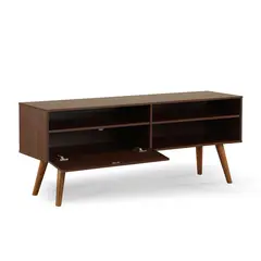 STANFORD - Rack TV 60 " 1 Puerta 2 Repisas Chocolate 136x55x36 cm
