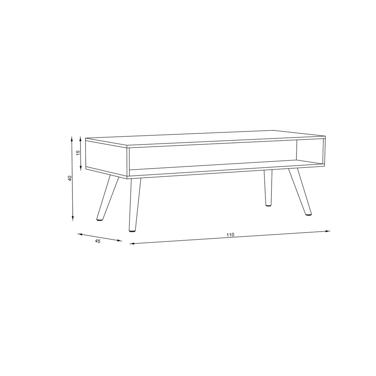 STANFORD - Mesa de centro Clasica Cerezo 110x45x40 cm