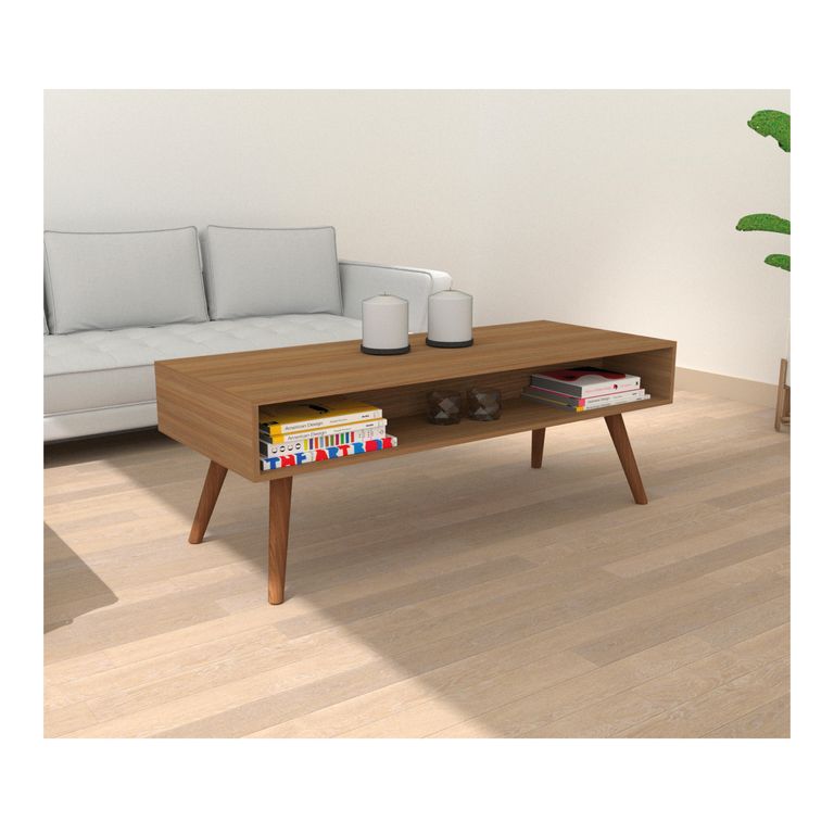 Mesa de centro Clasica Nogal 110x45x40 cm