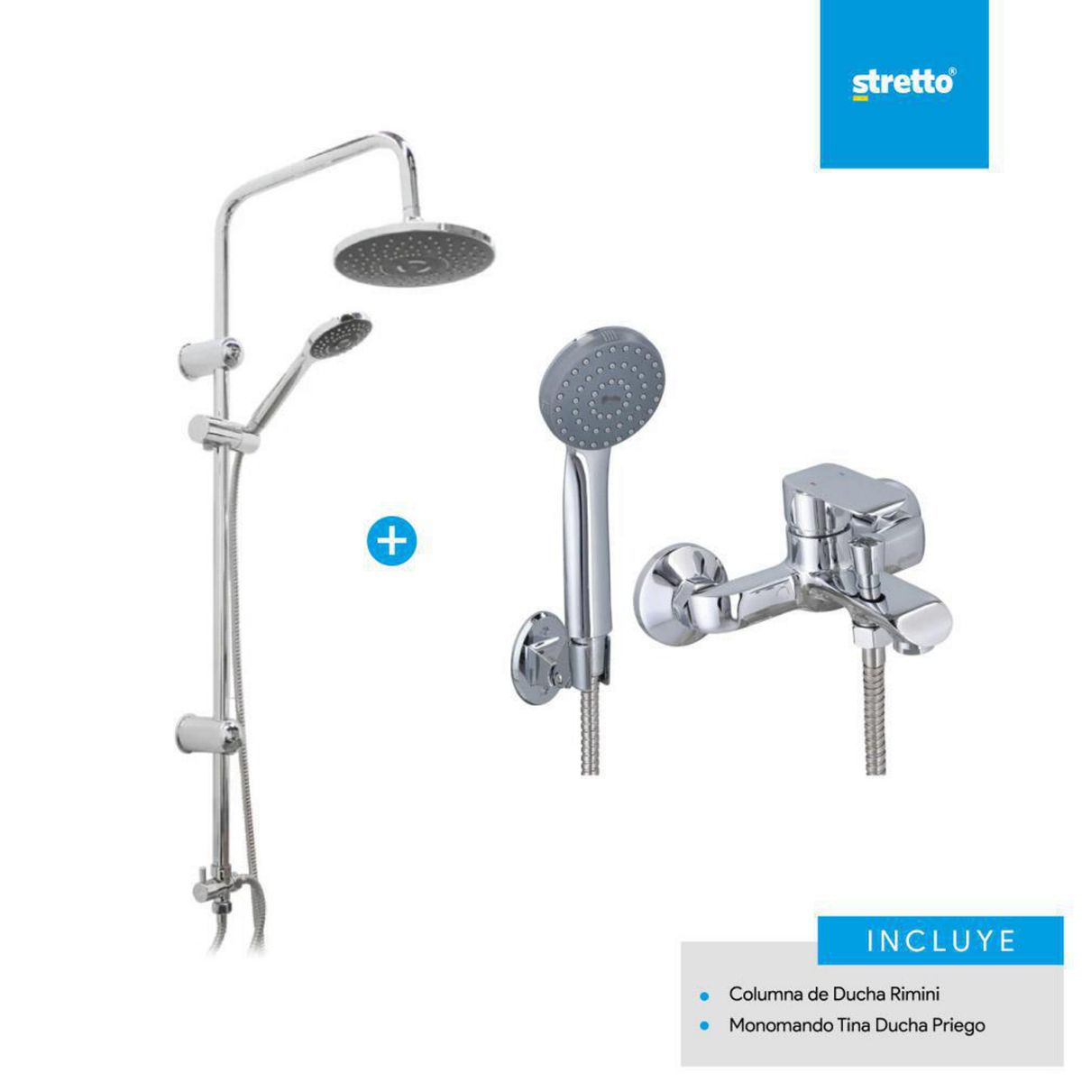 STRETTO - Pack Columna Rimini + tina ducha Priego
