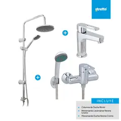 STRETTO - Pack Columna Rimini + lavamanos y ducha Verona