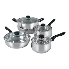 OSTER - Batería de Cocina 8 Piezas Acero inoxidable Rametto Gris