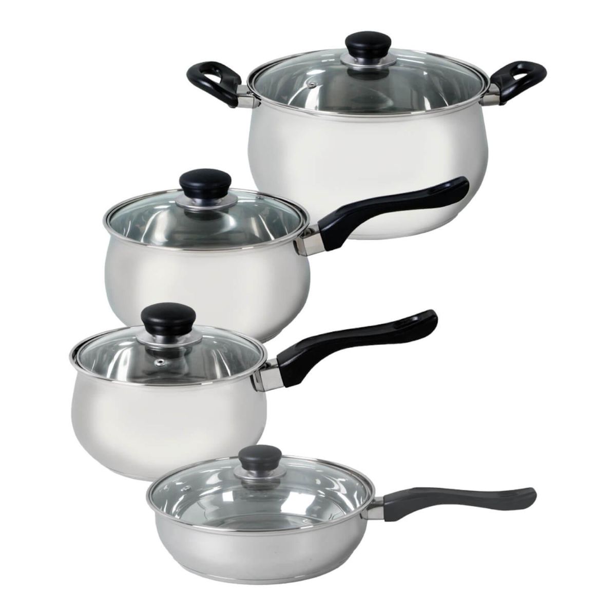 OSTER - Batería de Cocina 8 Piezas Acero inoxidable Rametto Gris