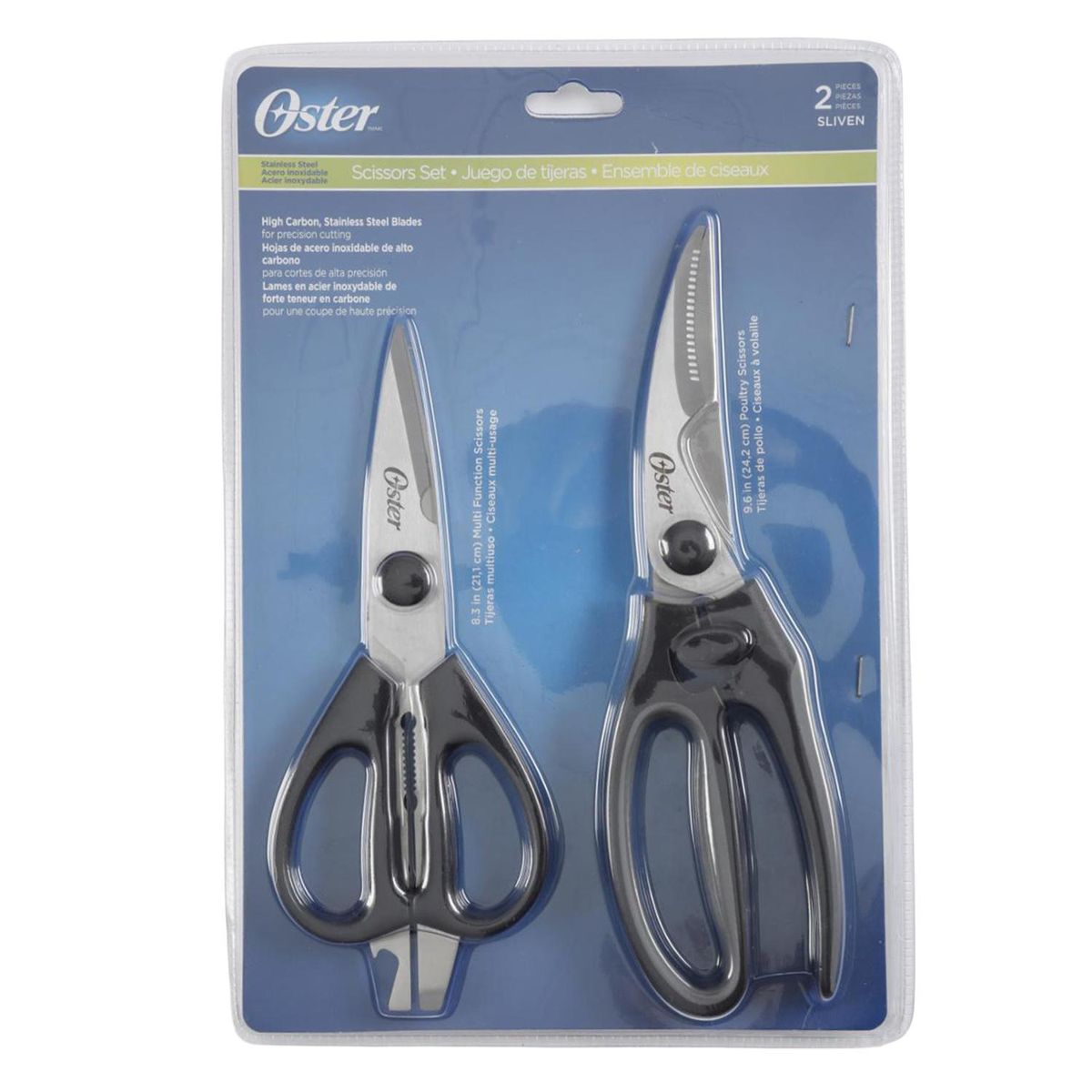 OSTER - Set 2 Tijeras de Cocina Huxford acero inoxidable