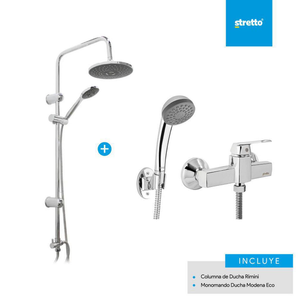 STRETTO - Pack Columna Rimini + ducha Modena Eco