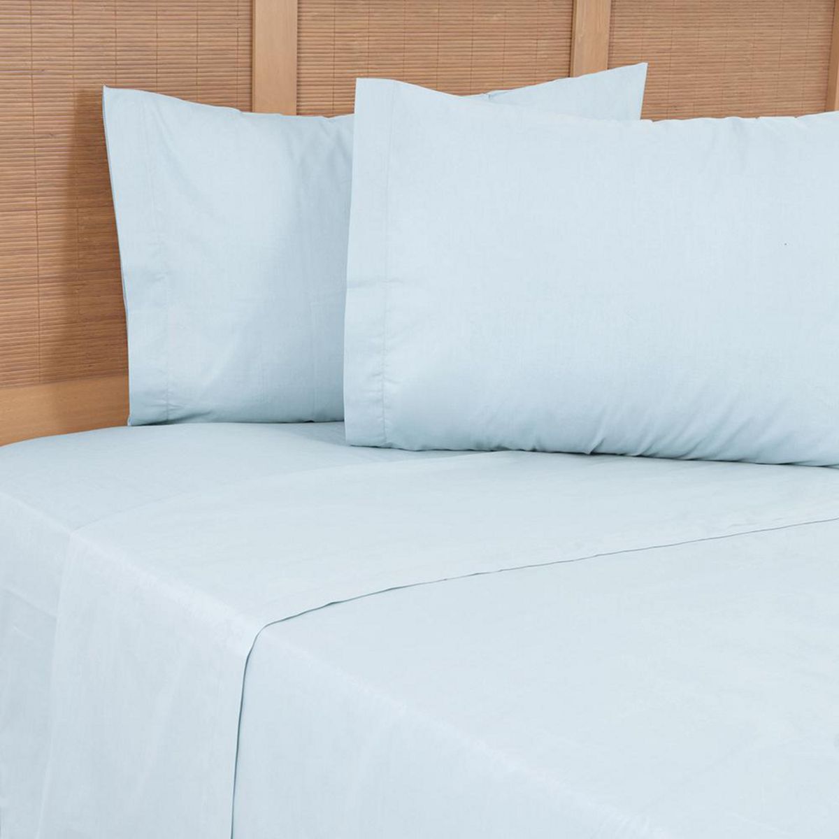 MASHINI - Sabana Liso Super king 200 Hilos Celeste