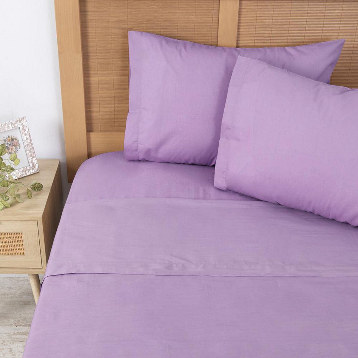 MASHINI - Sabana Liso 2 plazas 144 Hilos Morado