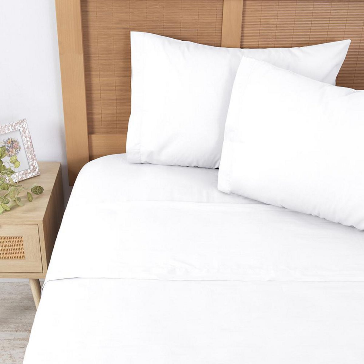 MASHINI - Sabana Liso King 200 Hilos Blanco