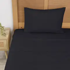 MASHINI - Sabana Liso 1 plaza 144 Hilos Grafito