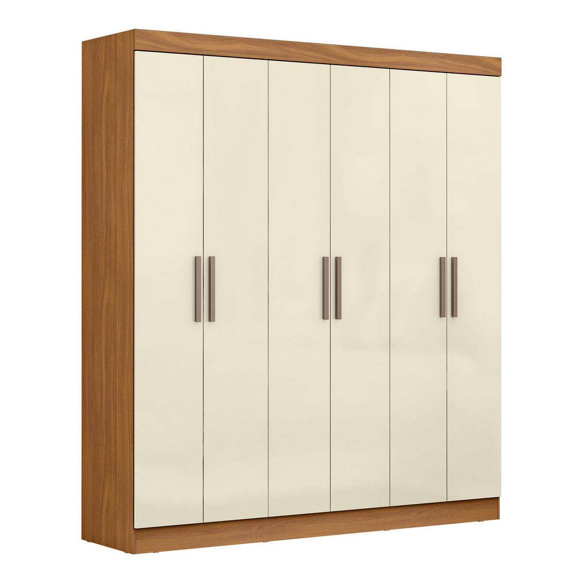 DI PORETTI - Closet 6 Puerta(s) 2 Cajón(es) 4 Repisa(s) 178x200x47 cm Cafe