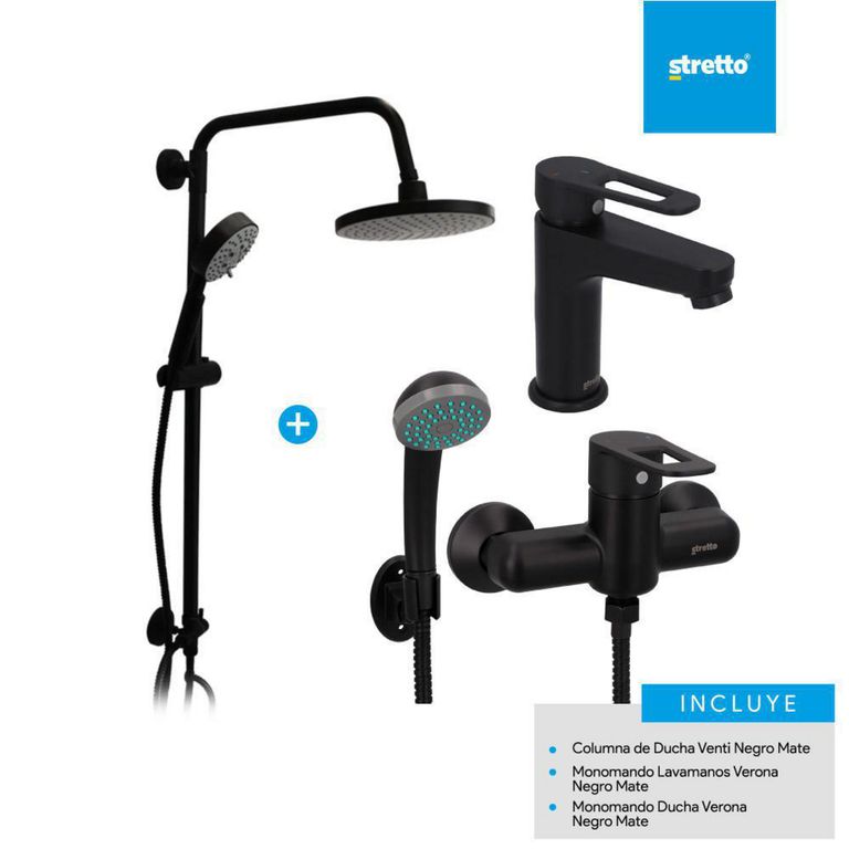 Pack Columna Venti + lavamanos y ducha Verona