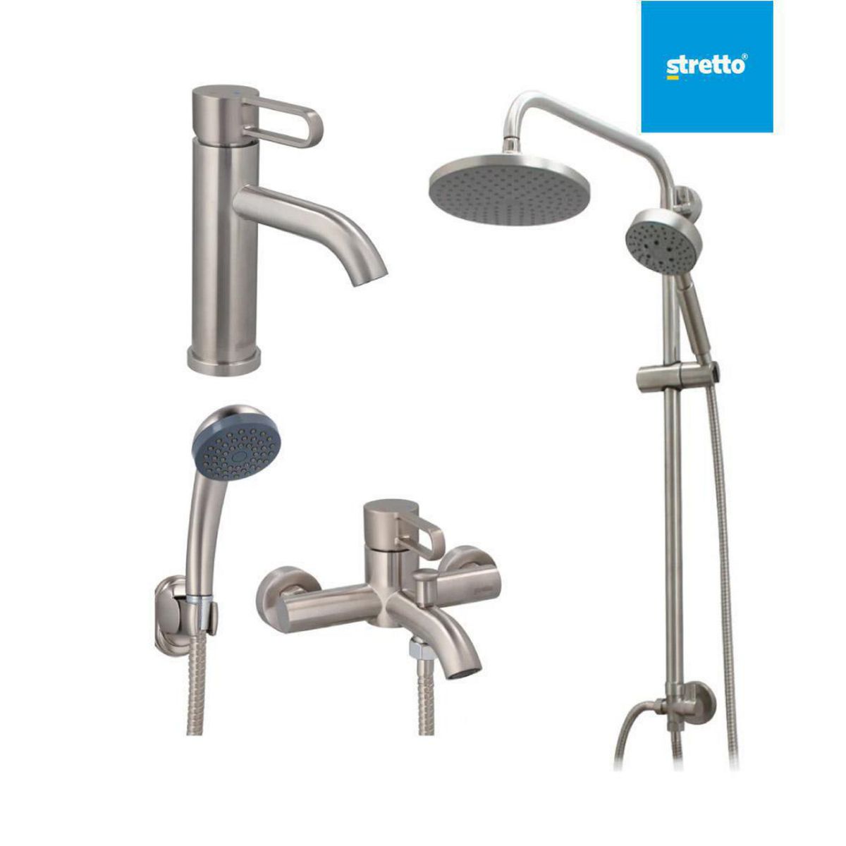 STRETTO - Pack columna Venti + lavamanos y tina ducha Rizzo Inox